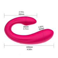 Vibrador de Casal Tipo U em Silicone Macio - com Aplicativo