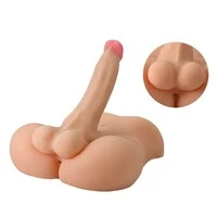 Boneco Meio Corpo Masculino Pênis Vibrador Vai e Vem com Ânus