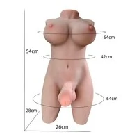 Masturbador Travesti Meio Corpo Cyberskin Com Seios E Pênis