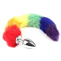 Plug Anal em Aço Inoxidável com Cauda Rabo de Pelúcia