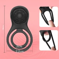 Anel Peniano Duplo com Vibrador Rosa Estimuladora