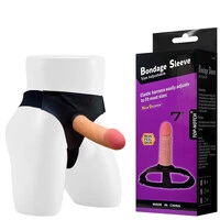 Capa Peniana com Pênis Oco e Veias Salientes Cinta Elástica- Bondage Sleeve