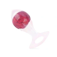 Plug Anal em Silicone Platina com Alça - Esfera Colorida