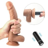 Prótese Realistica Vibrador Pênis Silicone com Ventosa Croods S-Hande