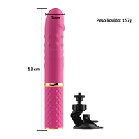 Mini Vibrador Vai e Vem com Ventosa Super Macio Controlado por Aplicativo