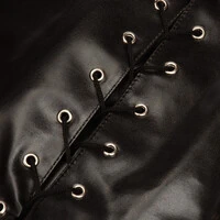 Manga Restritora Sado BDSM com Fivelas e Cordões Atrás para Ajuste