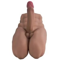 Boneco Meio Corpo Masculino de Joelhos com Pênis 20 cm