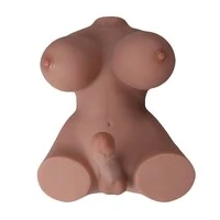 Boneca Hermafrodita Meio Corpo Pênis Vagina Ânus Sex Doll
