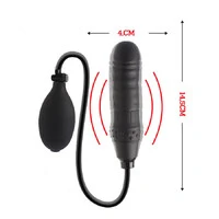 Pênis Plug Anal Inflável Silicone 14,5 cm x 4 cm - Dom H9