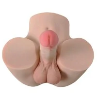 Boneco Homem Meio Corpo em Cyberskin Super Realista Ânus Penetrável