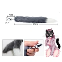 Plug Anal em Aço Inoxidável com Cauda Rabo de Pelúcia