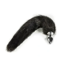 Plug Anal em Aço Inoxidável com Cauda Rabo de Pelúcia