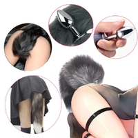 Plug Anal em Aço Inoxidável com Cauda Rabo de Pelúcia