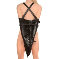 Manga Restritora Sado BDSM com Fivelas e Cordões Atrás para Ajuste