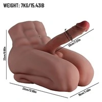 Boneco Meio Corpo Masculino de Joelhos com Pênis 20 cm