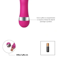 Vibrador Bullet Arredondado à Pilha em ABS