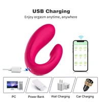 Vibrador de Casal Tipo U em Silicone Macio - com Aplicativo