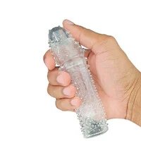 Capa Peniana de Silicone com Cerdas Estimulantes Transparente