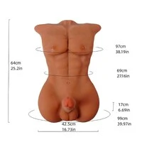 Masturbador Boneco Homem Meio Corpo em Cyberskin Grande 27kg