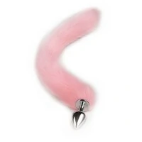 Plug Anal em Aço Inoxidável com Cauda Rabo de Pelúcia