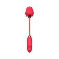 Vibrador de Ponto G e Clitóris com Vai e Vem Formato de Rosa Hortênsia