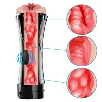 Masturbador Discreto Formato de Taça Vagina com Vibração e Ventosa