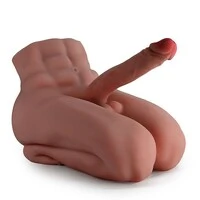 Boneco Meio Corpo Masculino de Joelhos com Pênis 20 cm