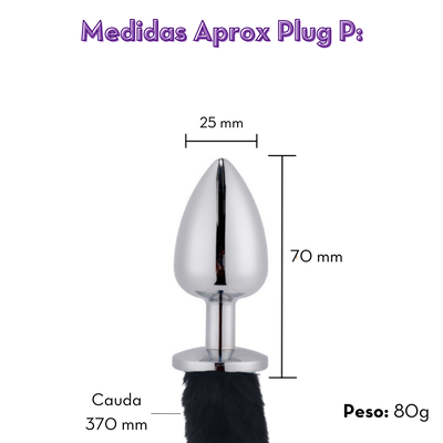 FotoPlug Anal em Aço Inoxidável com Cauda Rabo de Pelúcia