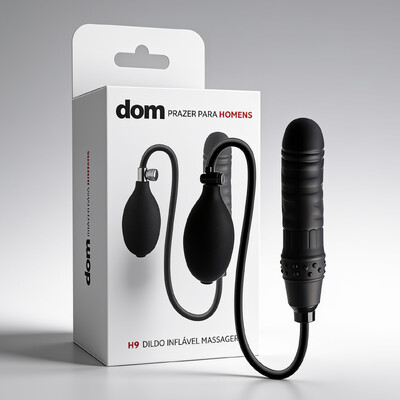 Foto Pênis Plug Anal Inflável Silicone 14,5 cm x 4 cm - Dom H9
