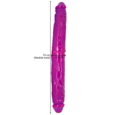 Foto Pênis Duplo Havaiano Cor Rosa 33 cm x 3,5 cm