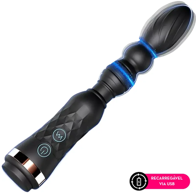 Foto Plug Anal Vibratório Escalonado 10 Modos de Vibração Super Macio