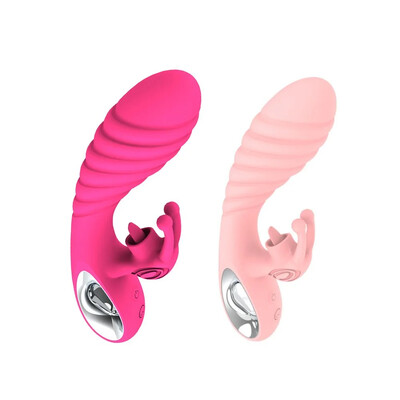 Foto Vibrador Ponto G com Estimulador Clitoriano Super Macio Toque Aveludado