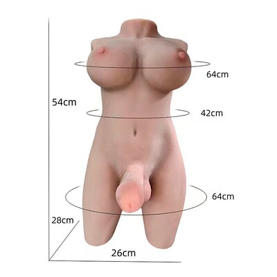 FotoMasturbador Travesti Meio Corpo Cyberskin Com Seios E Pênis