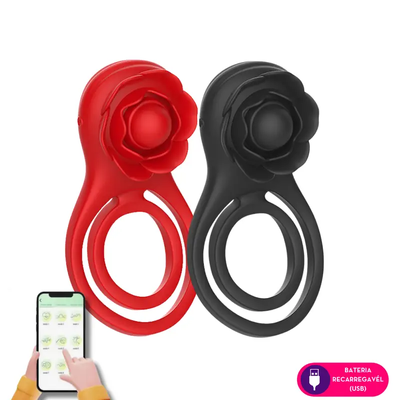 Foto Anel Peniano Duplo com Vibrador Rosa Estimuladora