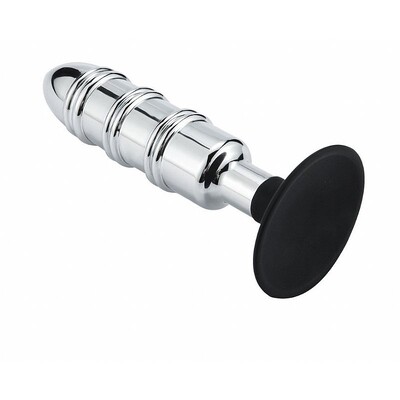 Foto Plug Anal De Metal Anelado Com Ventosa