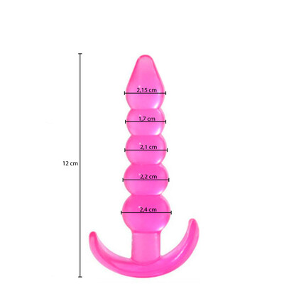 Plug Anal com Alça Esferas Escalonadas em Silicone