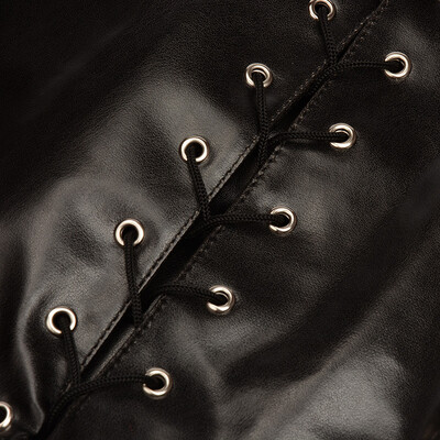 FotoManga Restritora Sado BDSM com Fivelas e Cordões Atrás para Ajuste