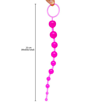 FotoPlug Anal Cordão de Silicone com Esferas Escalonadas e Alça