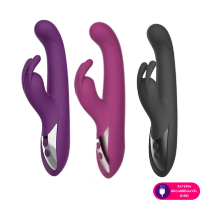 Foto Super Vibrador Estimulador Ponto G com Rabbit Estimulador de Clitoris Toque Aveludado