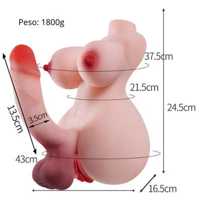 FotoMasturbador Hermafrodita Corpo Realístico Vagina Ânus Pênis