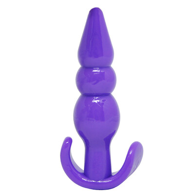 Foto Plug Anal Escalonado em Silicone com Alça Formato de Bolhas