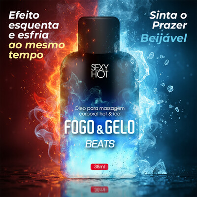 FotoÓleo Beijável para Massagem Fogo & Gelo Bebida Beats 38ml