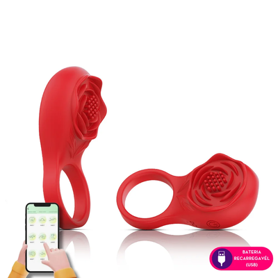 Foto Vibrador Anel Peniano Masculino Formato Flor Com Aplicativo
