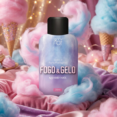 Foto Óleo para Massagem Beijável Fogo & Gelo Algodão Doce 38 ml