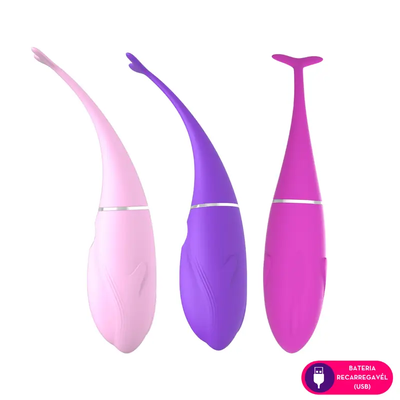 Foto Vibrador Cápsula em Formato de Golfinho por Aplicativo Toque Aveludado