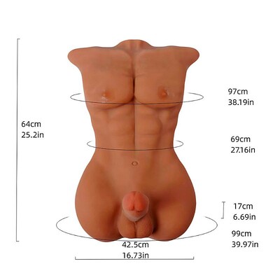 FotoMasturbador Boneco Homem Meio Corpo em Cyberskin Grande 27kg