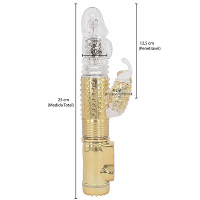 FotoVibrador Rotativo Vai e Vem com Estimulador de Borboleta 25 cm x 3,5 cm