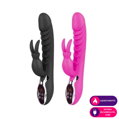 Foto Vibrador Ponto G com Estimulador Clitoriano e Aquecimento