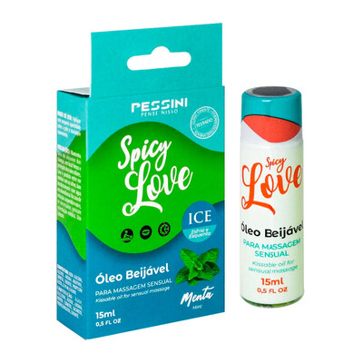 Óleo Sensual para Massagem Beijável Efeito Ice - Spicy Love