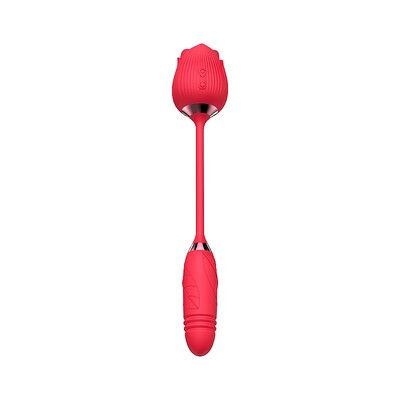 FotoVibrador de Ponto G e Clitóris com Vai e Vem Formato de Rosa Hortênsia
